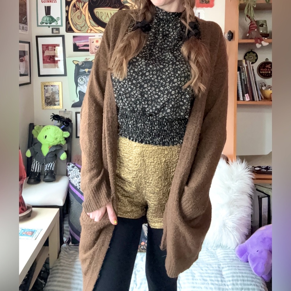 ICHI Cozy Women's Brown Sweater Cardigan - Picture 8 of 8